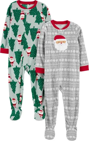 Simple Joys by Carter's Kids' Holiday Loose-fit Flame Resistant Fleece Footed Pajamas