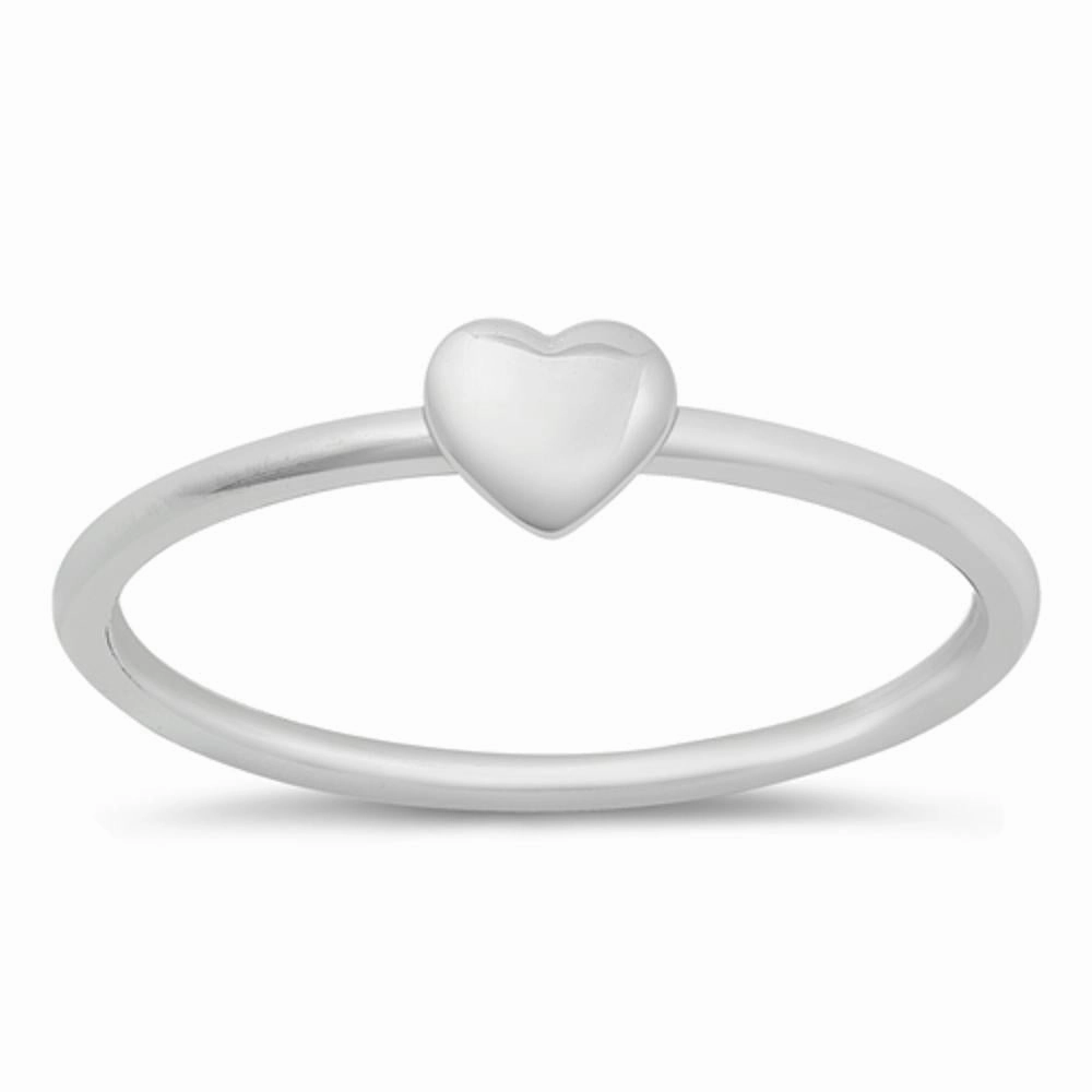 Simple Heart Affection Love Cute Ring New .925 Sterling Silver Band Sizes 4-10