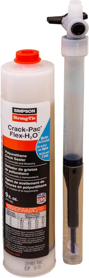 Simpson Strong-Tie Crack-Pac Flex-H20 Polyurethane Crack Sealer - Anchoring, Fastening, Restoration and Strengthening Systems for Concrete & Masonry, 9 oz