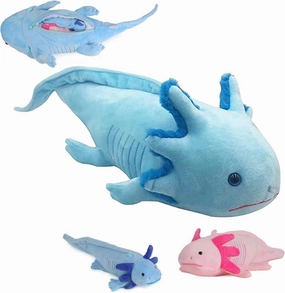 Simulation Blue Axolotl Plush Toy, Axolotl Stuffed Animal Plush Soft Zippered Blue Axolotl Set, Kids Gift, Adorable Room Decor…