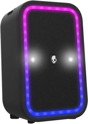 Skullcandy Stomp Bluetooth Speaker – IPX7 Waterproof Wireless Portable Speaker, with LED Lightshow & Strobe Modes, 12 Hour Battery, Multi-Link, & USB-C & USB-A Output Charging