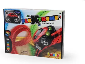 Smoby 7600180902 Set-184 Flexible and Modular 1 Vehicle Included FLEXTREME Discovery Racetrack PLAYSET with 184 Tracks and Race CAR, Multicolored
