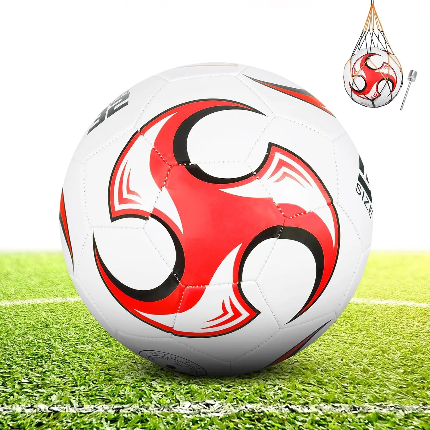 Soccer Ball 4 Size, Anti-Explosion Design Soccer Ball, Indoor Outdoor Football for School Training Practice or Boys Girls Toddlers Gift