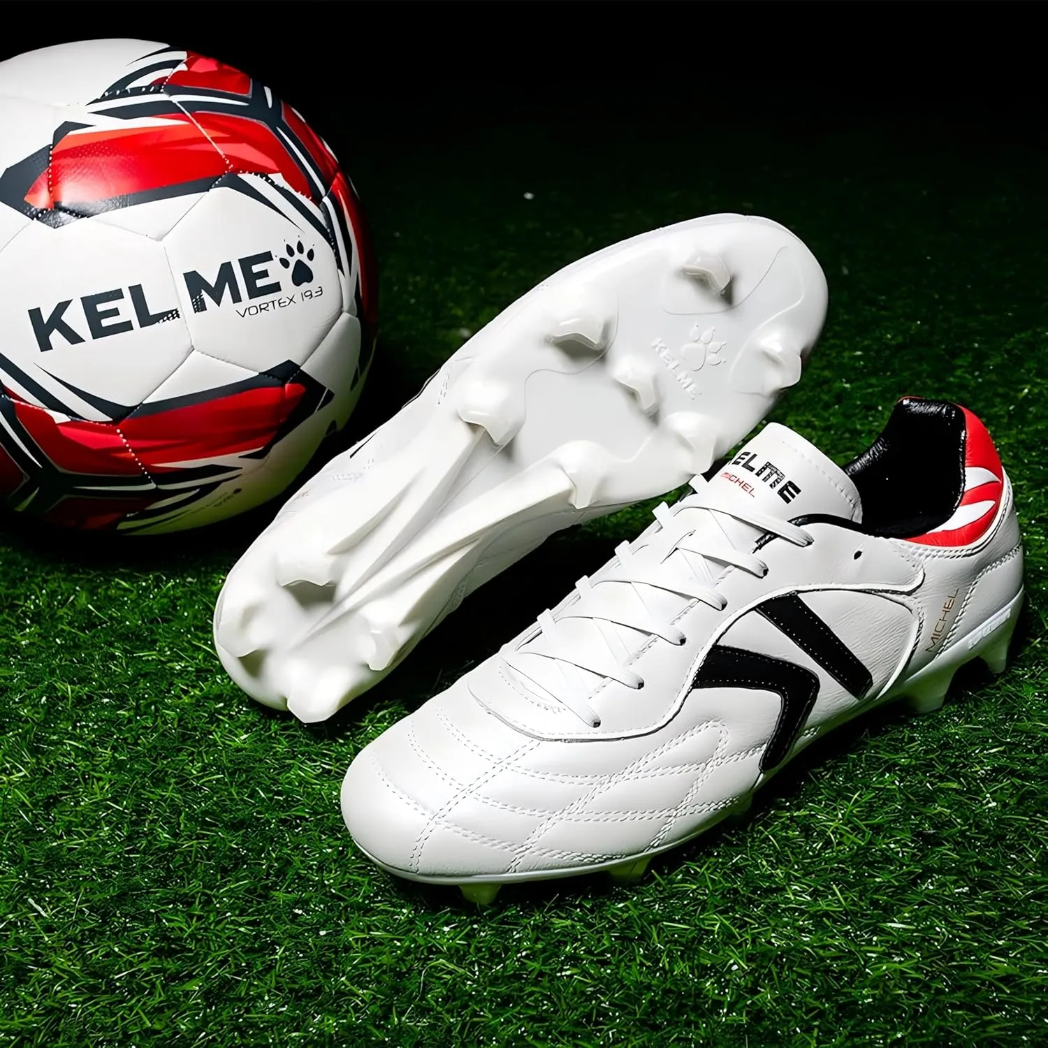 Soccer Cleats Leather Men's FG/MG Football Shoes,Pro Calfskin Leather Soccer Shoes,Outdoor Football Cleats Unisex Adult Sizes,Snug Fit