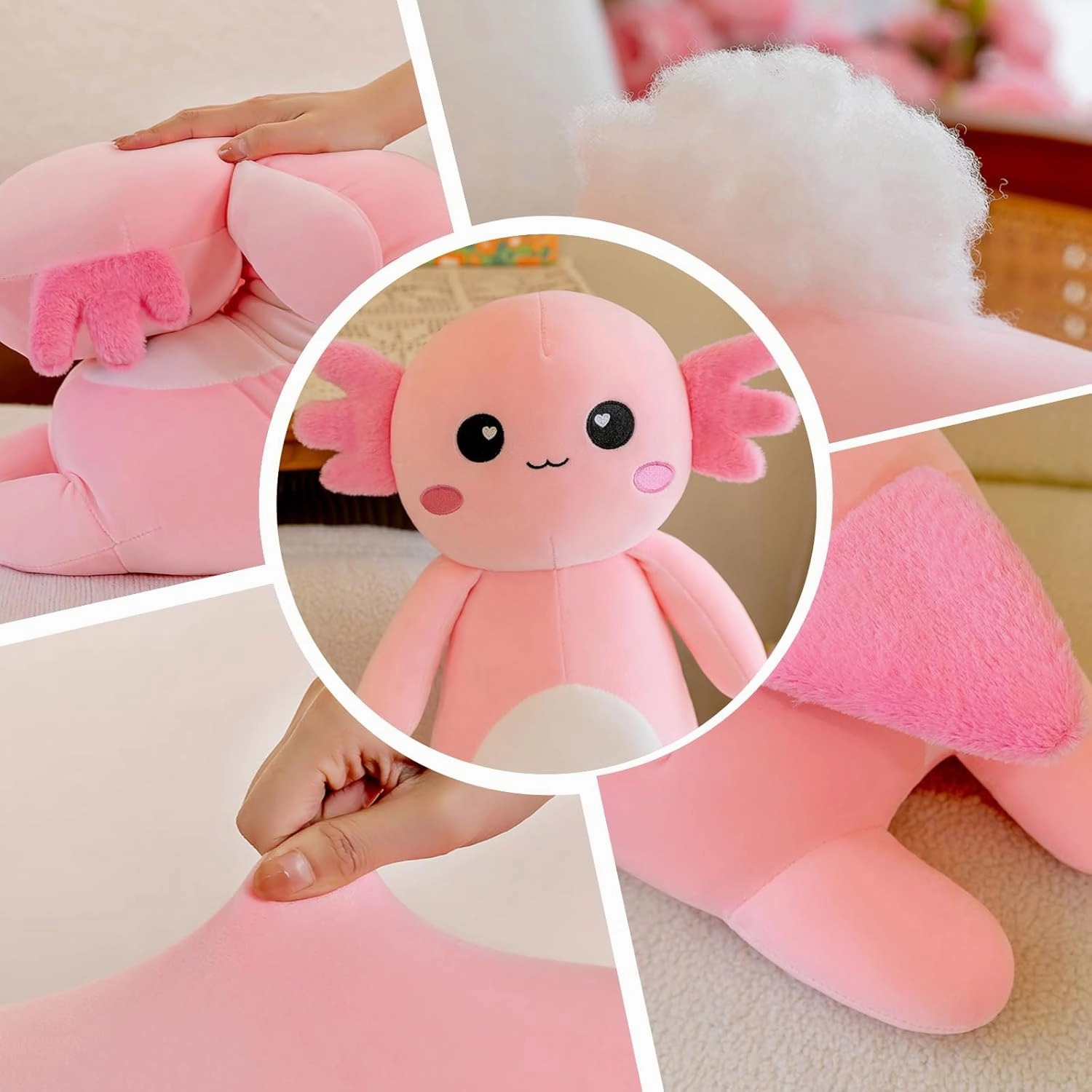 Somao Long Axolotl Plush Pillow, Cute Axolotl Stuffed Animal Body Plush Soft Plushies Doll Toy for Girls Boys(65cm/25.5inch,Green)