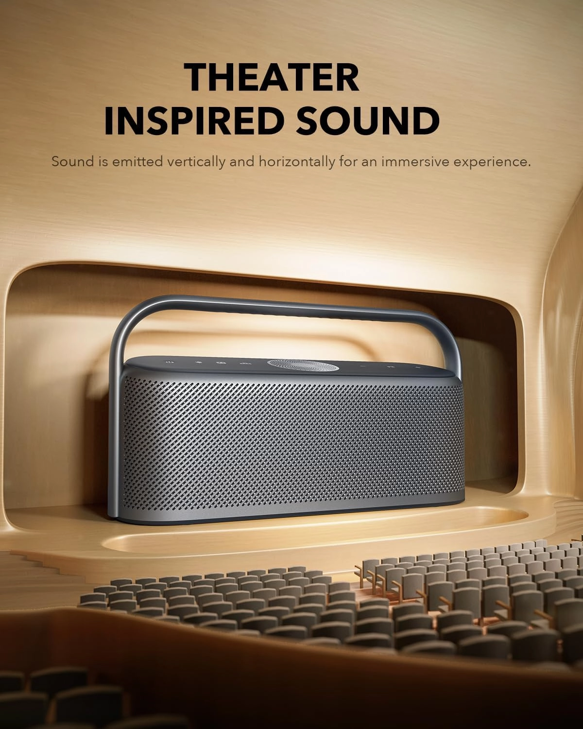 Soundcore Motion X600 by Anker Portable Bluetooth Speaker, Hi-Res Spatial Audio with Wireless 50W Sound, IPX7 Waterproof, Pro EQ, AUX-in, Portable Speaker for Home, Office, Backyard and Bathroom Use