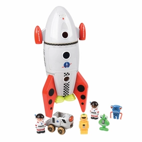 Space Mission Rocket Ship Toy, Includes Astronaut Figurines, Aliens and Vehicle, Space Gifts, STEM Toddler Toys for Kids 3 Years and Older, 16.7"