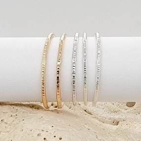Sparkly hammered  texture stacking rings - Stacking ring - stackable rings - CG476R. Starts at