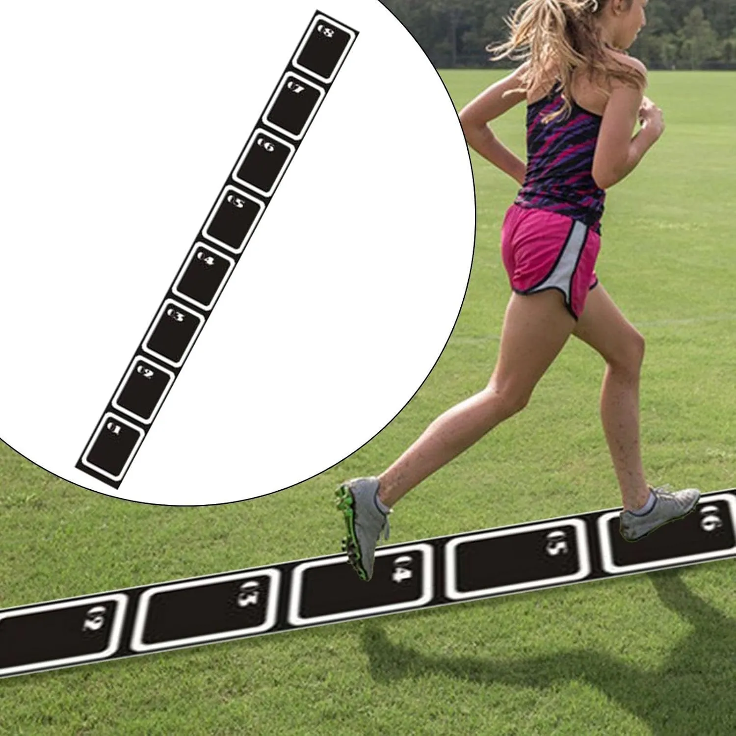 Speed Agility Training Ladder Portable Footwork Training Mat for Soccer Volleyball Sports Workout Outdoor Footwork Practice for All Ages to Improve Speed Strength