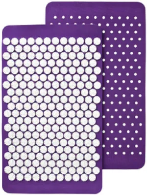Spoonk AcuOM Acupressure Mat, Purple - Center & Calm Your Mind, Ease Muscle Stiffness & Pain - Light, Portable & Easy to Clean - Made from TPE Recycling Material - Travel Bag Included