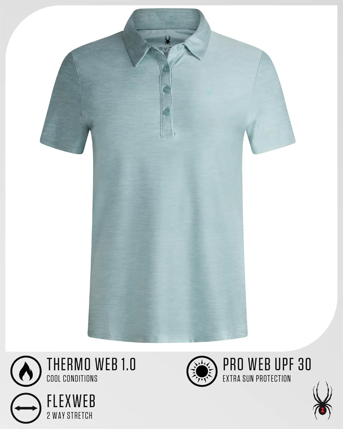 Spyder Womens Golf Shirt - Lightweight Moisture Wicking 4-Button Polo Shirts for Women with UPF 30  Sun Protection for Sports