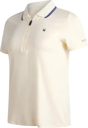 Spyder Womens Golf Shirt - Quarter Zip Golf Polo Tennis Top, UPF 30  Sun Protect Moisture Wicking Polo Shirts for Women