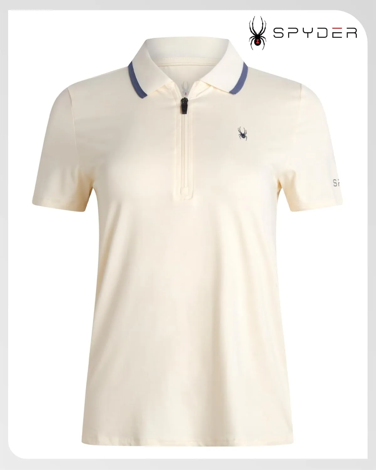 Spyder Womens Golf Shirt - Quarter Zip Golf Polo Tennis Top, UPF 30  Sun Protect Moisture Wicking Polo Shirts for Women