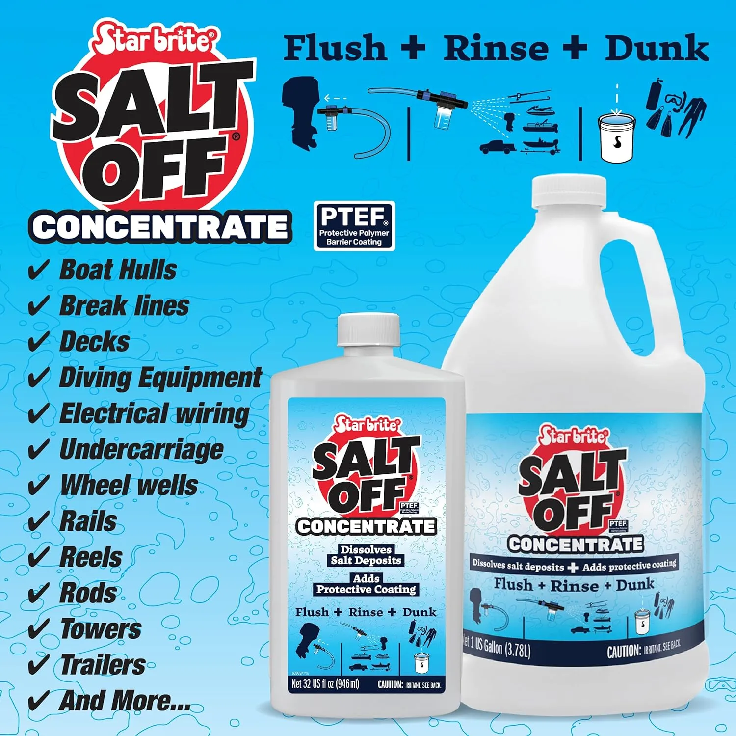 STAR BRITE Salt Off Concentrate - Salt Remover Wash & Marine Engine Flush - 1 GAL (093900N)