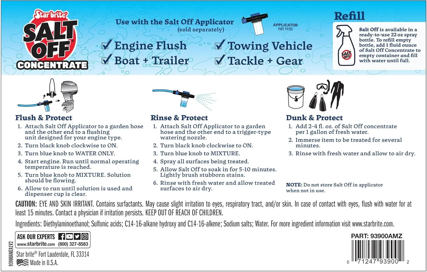 STAR BRITE Salt Off Concentrate - Salt Remover Wash & Marine Engine Flush - 1 GAL (093900N)