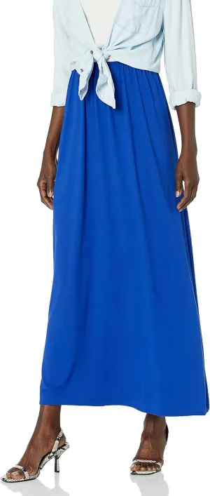 Star Vixen Women's Petite Modest Soft Dty Knit Pull-on Maxiskirt