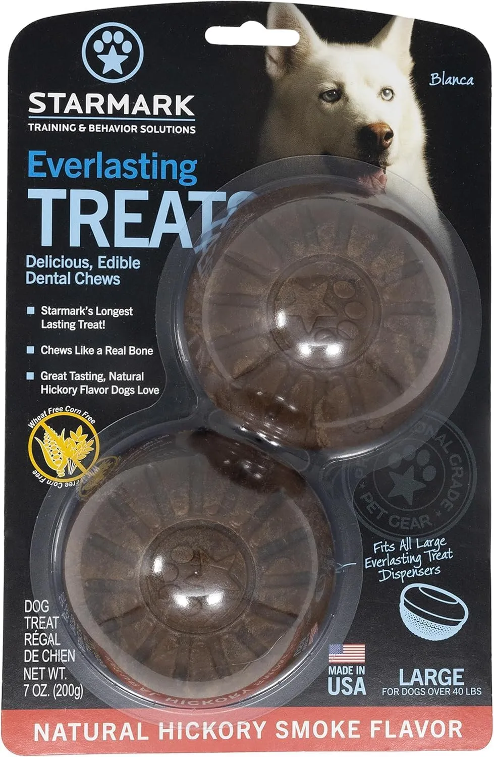 StarMark EVERLASTING DOG TREAT Hard Chew HICKORY SMOKE LARGE (4-Pack)