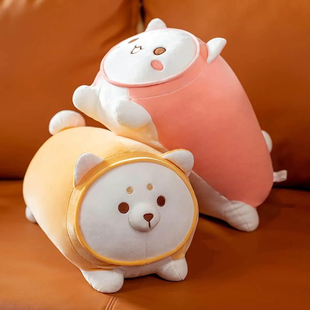 Stuffed Animals Plush Pillow Toys Dog Rabbit Kitten Cat Soft Doll Throw Pillows Plushie Gift for Children Friends (Pink Cat, 30cm)