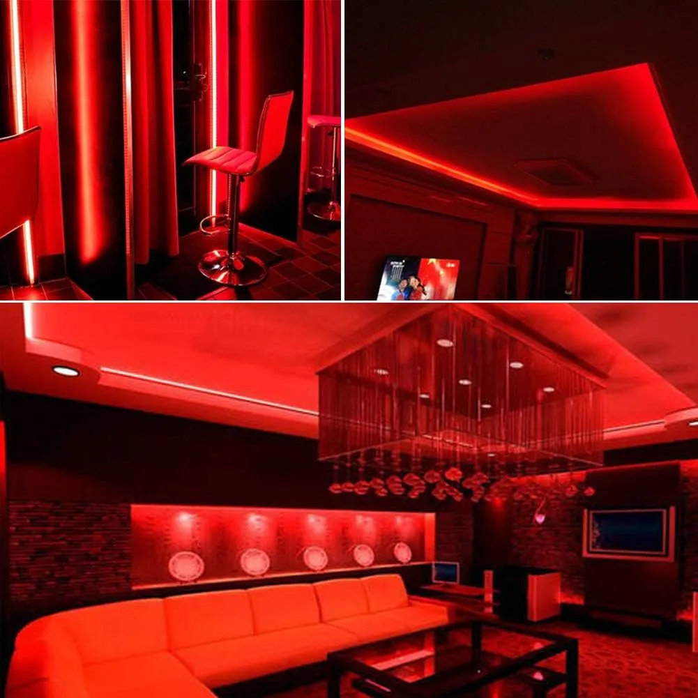 SURNIE LED Strip Lights Flexible 50ft Red Waterproof LED Rope Lights Outdoor, 110V Red Neon Lights Cuttable & Connectable Indoor Outdoor Decor DIY Lights for Room Festival Commercial Building