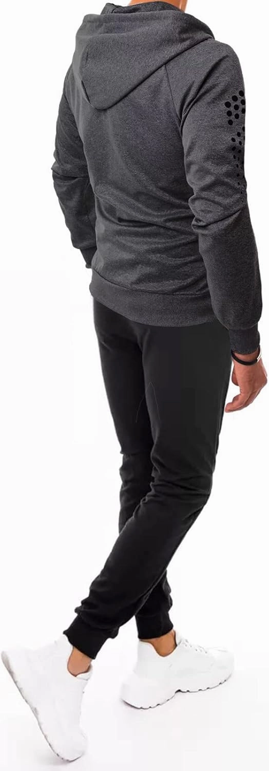 Sweater Set Outfit Fall Fashion Tracksuit Set Loose Fit Hooded Sweatshirts Elastic Waist Sports Pants 2 Piece Set