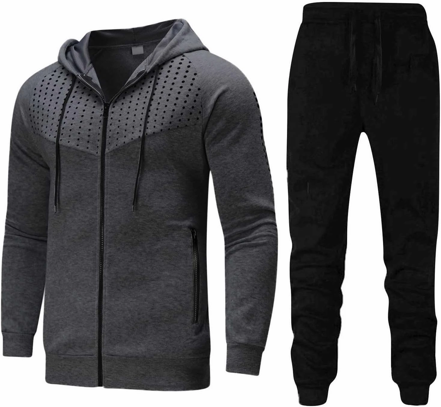 Sweater Set Outfit Fall Fashion Tracksuit Set Loose Fit Hooded Sweatshirts Elastic Waist Sports Pants 2 Piece Set