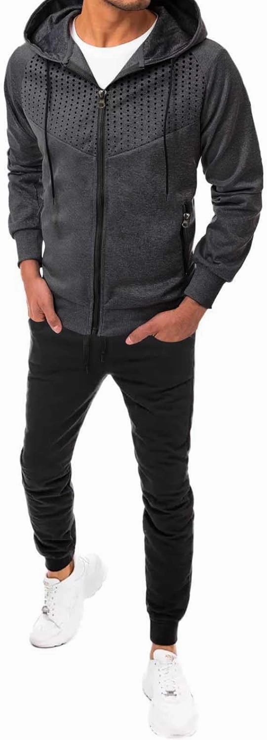 Sweater Set Outfit Fall Fashion Tracksuit Set Loose Fit Hooded Sweatshirts Elastic Waist Sports Pants 2 Piece Set