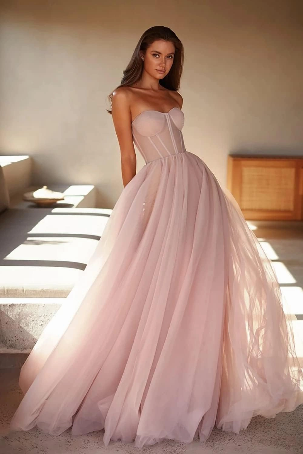 Sweetheart Ball Gown Prom Dress Dresses 2024 Tulle Long Women Formal Evening Gowns Lace up Back
