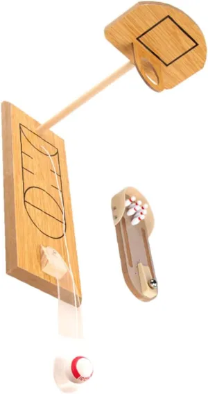 Tabletop Bowling Game 2 Sets Mini Bowling Toy Wooden Educational Game Set