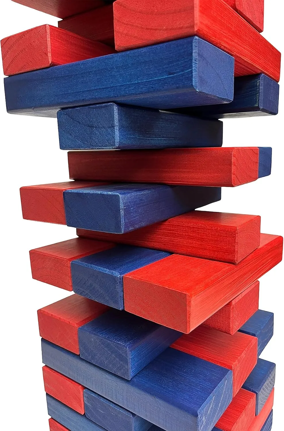 Tailgating Pros Premium Giant Toppling Timbers with Wooden Crate – Choose Your Team Colors! Jumbo Outdoor Yard Game, Tower Grows to Over 5 Feet! – Optional Tipsy Stickers Available!