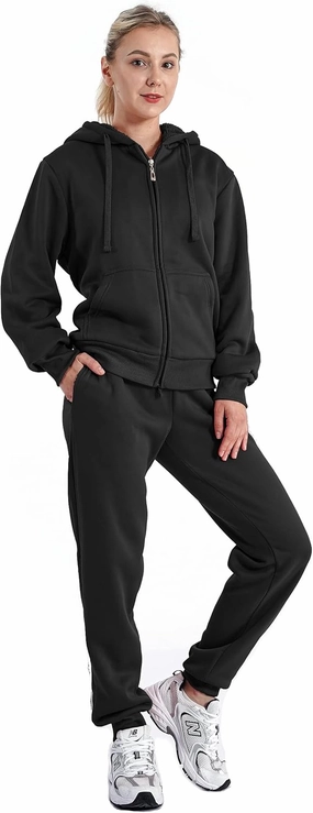 TanBridge Womens 2 Piece Sweatsuit Set Sherpa Lined Fleece Jogger Outfit Hoodie & Sweatpants Set