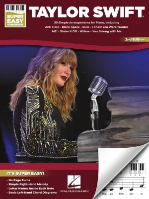 Taylor Swift - Super Easy Songbook - 2nd Edition: 30 Simple Arrangements for Piano with Lyrics Paperback – April 1, 2023