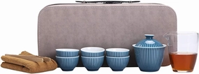 Teapot Set Portable Travel Tea Set Classic Ceramic Tea Sets Package Includes Gaiwan Teacups Communal Cup Tea Clip Towel Portable Travel Bag Tea Set Teacup Set