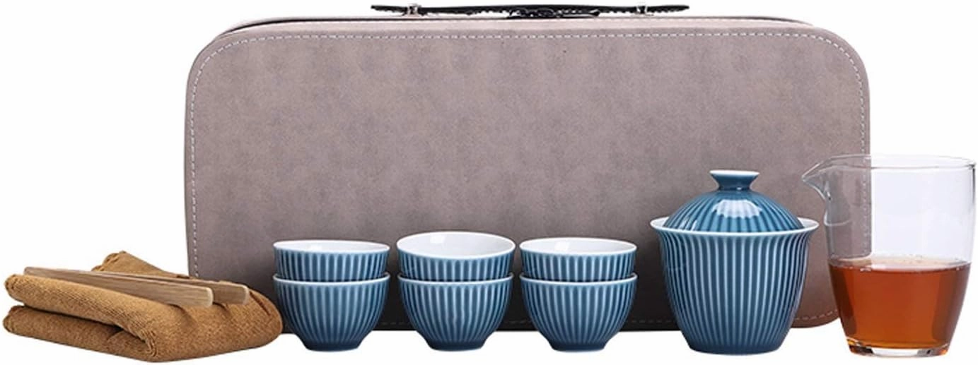 Teapot Set Portable Travel Tea Set Classic Ceramic Tea Sets Package Includes Gaiwan Teacups Communal Cup Tea Clip Towel Portable Travel Bag Tea Set Teacup Set
