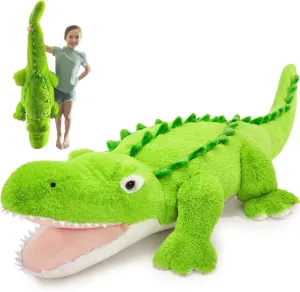 Tezituor 51 inch Giant Alligator Stuffed Animal, 4ft Large Stuffed Crocodile Plush Toy, Hugging Soft Alligator Plush Pillow for Girls Boys