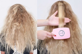 Tion Damp Brush for All Hair Types (White) - Wet and Dry Hair, Best Detangler Paddle Hair Brush