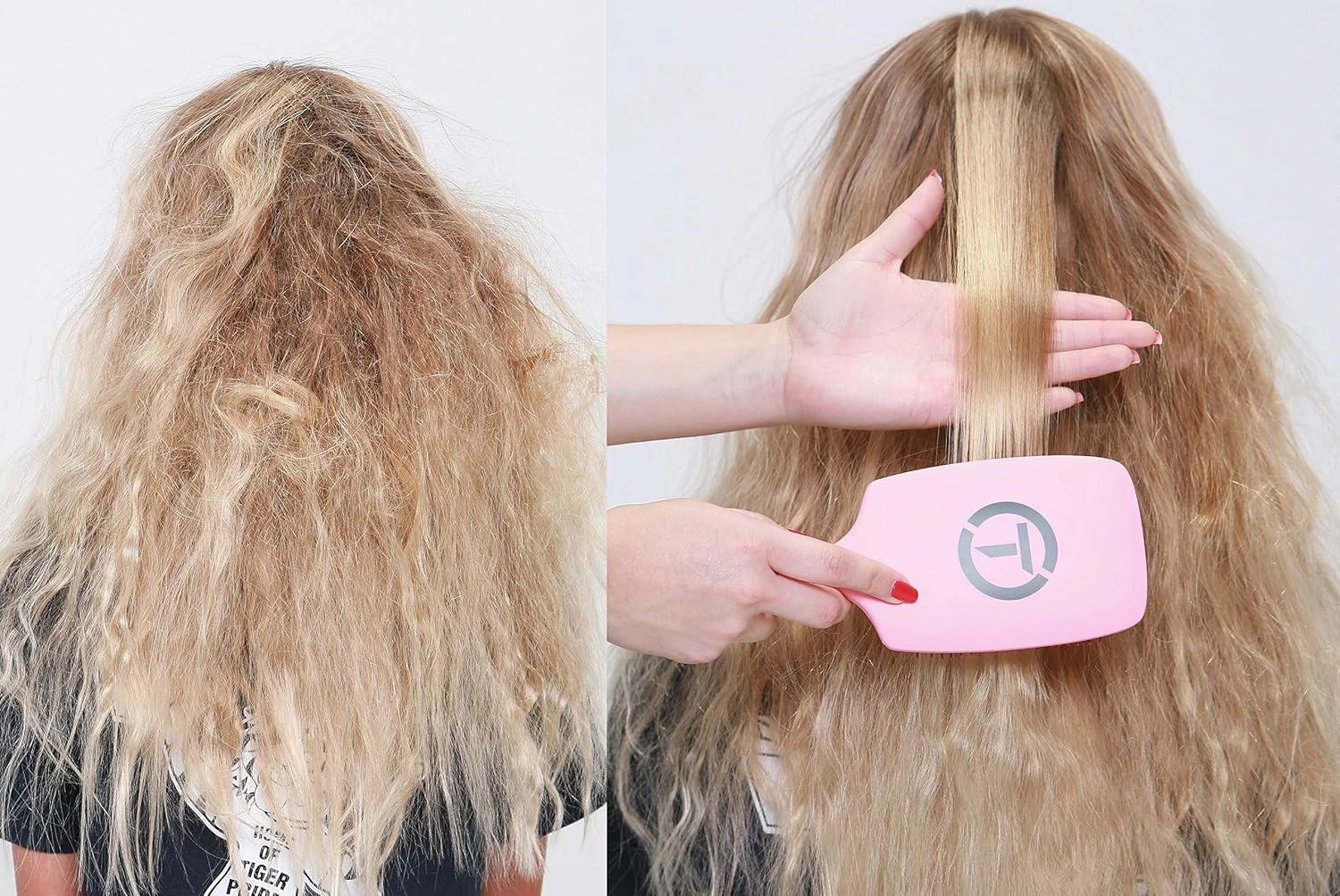 Tion Damp Brush for All Hair Types (White) - Wet and Dry Hair, Best Detangler Paddle Hair Brush