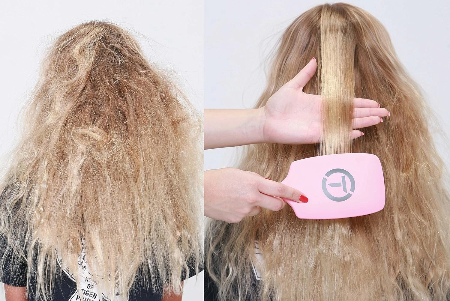 Tion Detanger Damp Hair Brush for Wet & Dry Hair | Negative Ion Infused Ball Tips, Glide Through Tangles with Ease for All Hair Type - Black