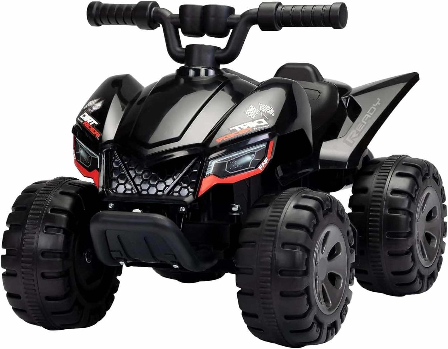 TOBBI 6V Ride On Toy for Toddler, 25W 4 Power Wheels with Cool Spraying System, 4-Wheeler Quad ATV Play Car Electric Vehicles with LED Lights, Music Player for Toddlers Kids Children Aged 1-3