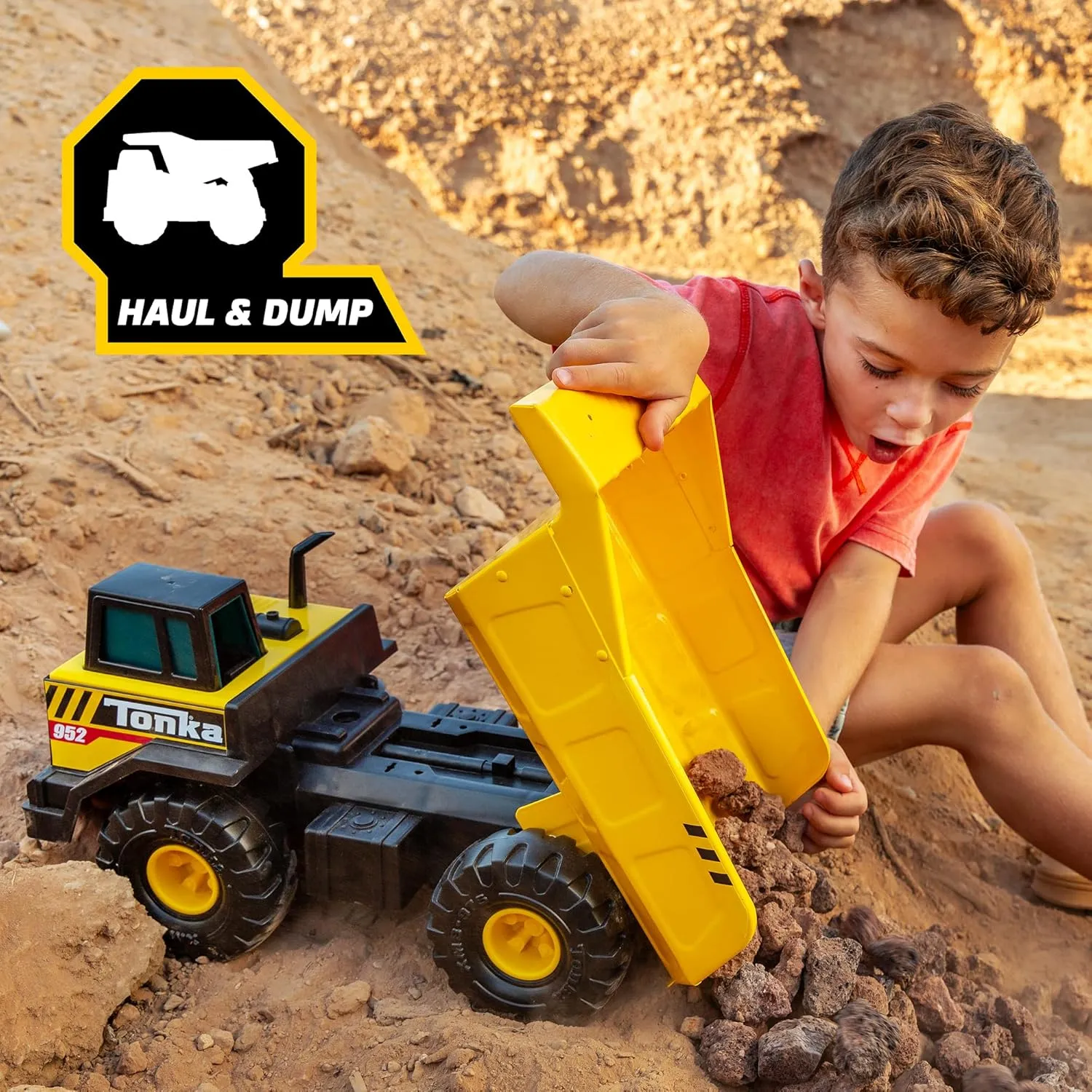Tonka Steel Classics Mighty Dump Truck - Made with Steel & Sturdy Plastic, Yellow Toy Construction Truck, Boys and Girls, Kids, Toddlers, Ages 3 