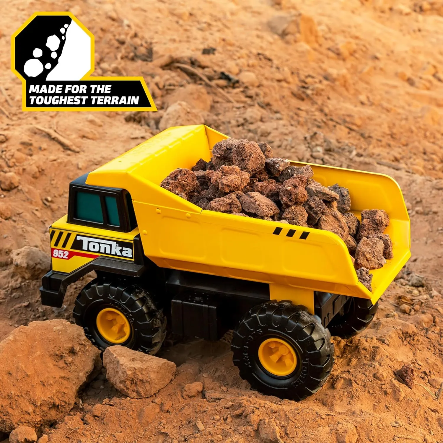 Tonka Steel Classics Mighty Dump Truck - Made with Steel & Sturdy Plastic, Yellow Toy Construction Truck, Boys and Girls, Kids, Toddlers, Ages 3 