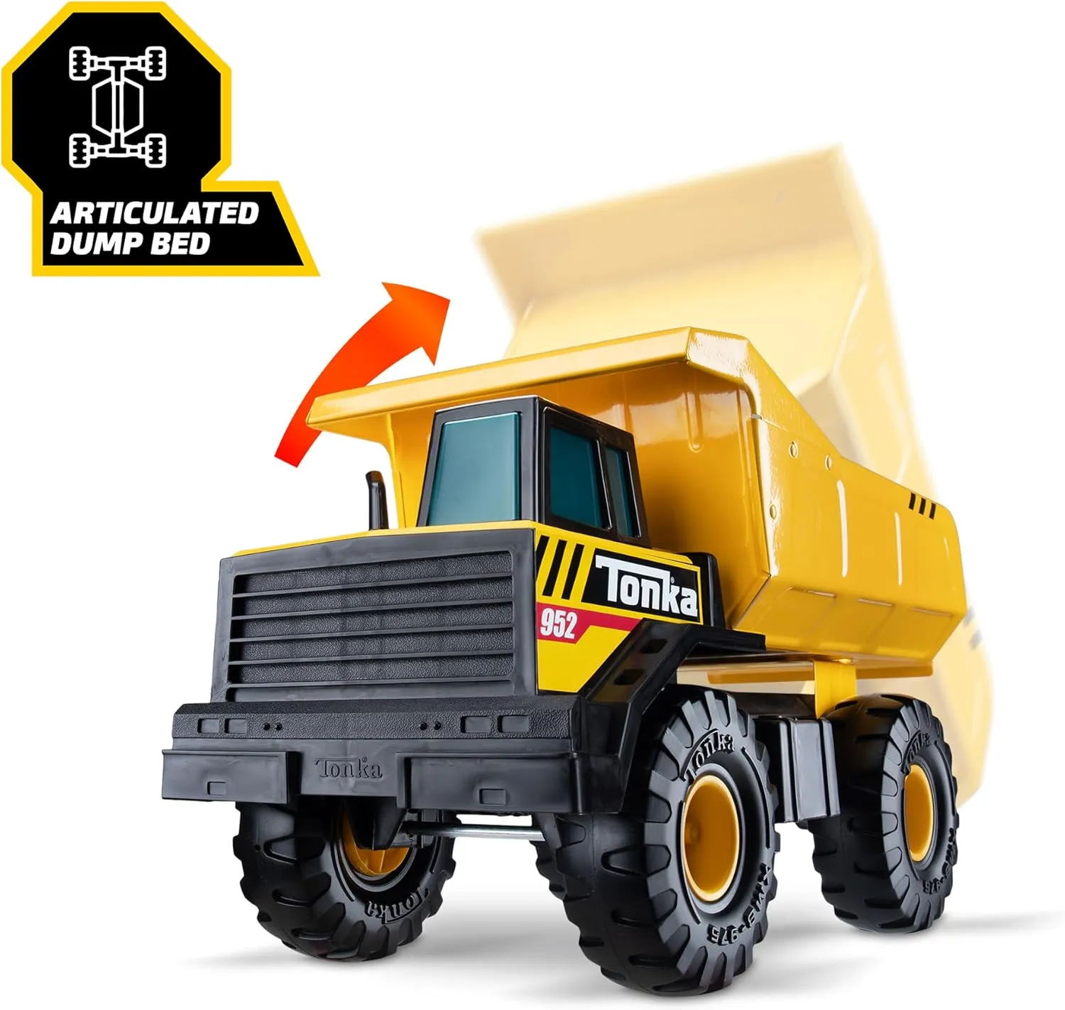 Tonka Steel Classics Mighty Dump Truck - Made with Steel & Sturdy Plastic, Yellow Toy Construction Truck, Boys and Girls, Kids, Toddlers, Ages 3 