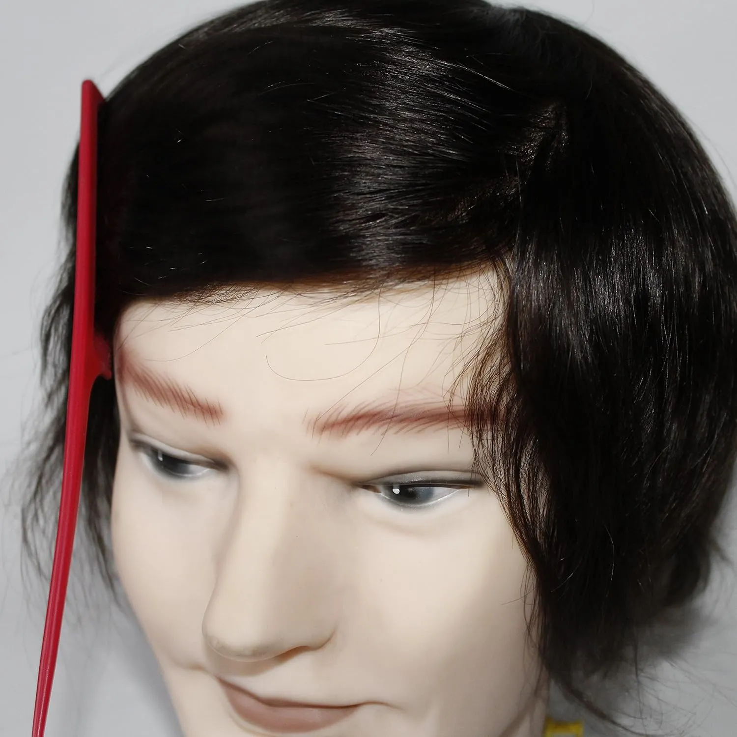 Toupee for Men's Hair pieces and Wigs Human Hair Durable Mono Lace With Npu Size 6x8 Inch 6''Length Color 2#