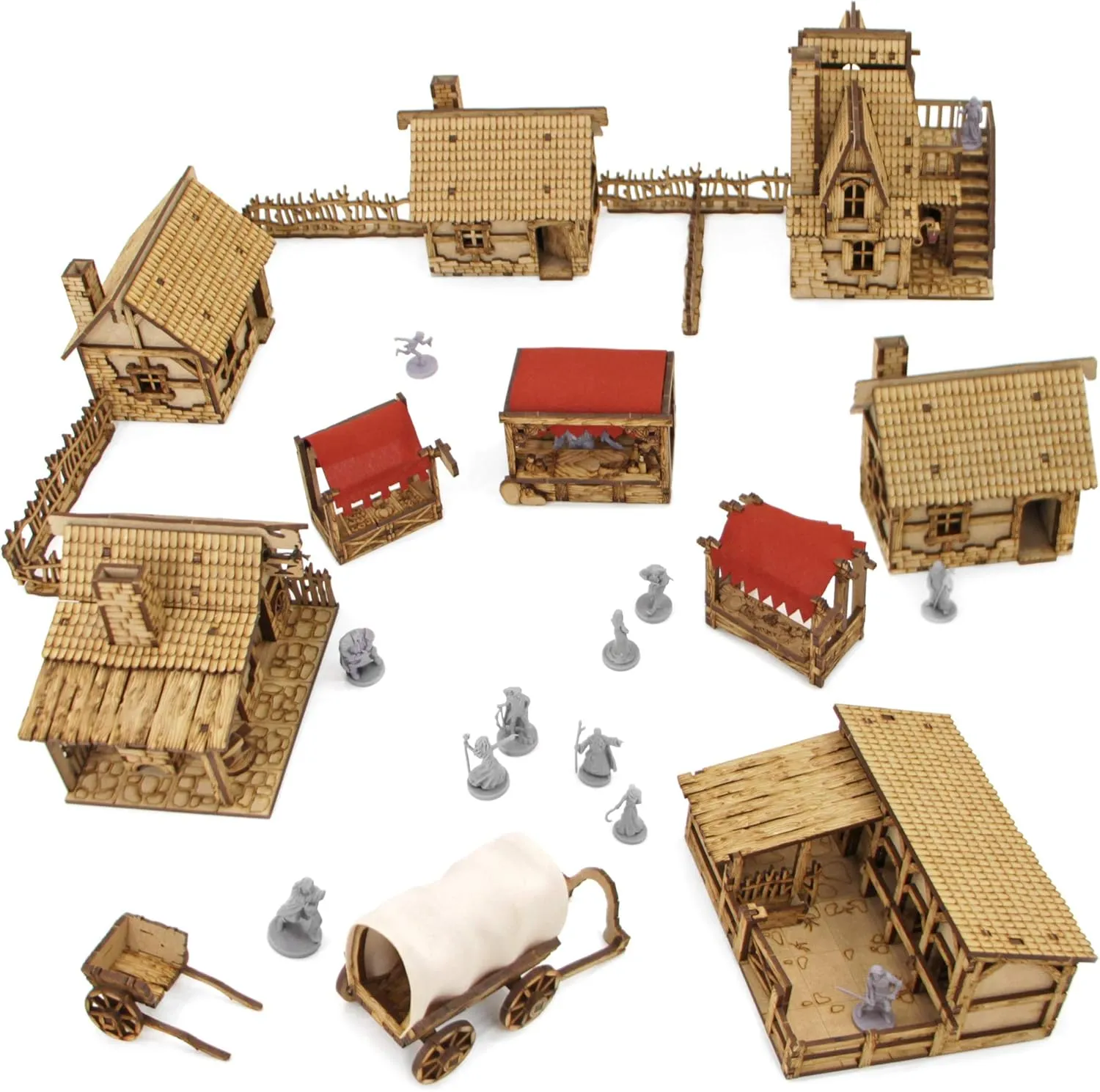 TowerRex Village DND Terrain 28mm Terrain DD Table Fantasy Miniature for Warhammer, Pathfinder, D&D