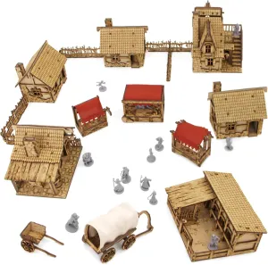 TowerRex Village DND Terrain 28mm Terrain DD Table Fantasy Miniature for Warhammer, Pathfinder, D&D