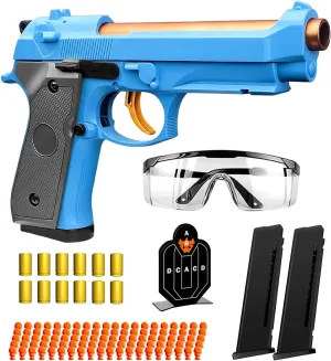 Toy Gun with Ejecting Shells, Fully Automatic Soft Bullet Toy Gun That Looks Realistic, Educational Model Toys for Outdoor Shooting Game, Best Gifts for Kids Boys Girls Ages 8-12 , Blue