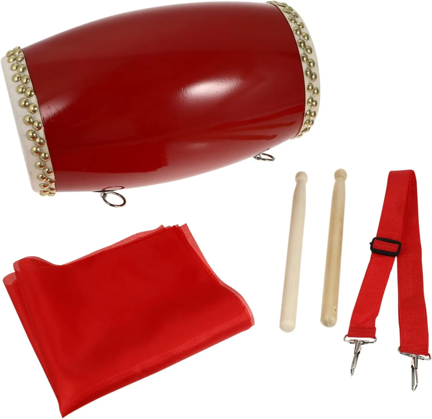 TOYANDONA 1set Traditional Cowhide Waist Drum Percussion Instrument with Strap for Easy Carrying for Adults and Boy Girl Embraces Chinese
