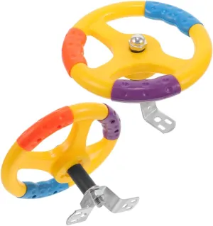 Toyvian 2pcs Boy Girl Steering Wheel Toy Fun Swing Accessory for Backyard Play Compatible Various Toy Cars to Install for Boys and Girls Outdoor Adventures