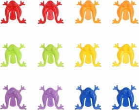 Toyvian 24pcs Frog Jumping Toy Finger Pressing Jumping Toy Bouncing Balls Finger Puppets for Kids Party Favors Goody Bag Fillers (Random Color)