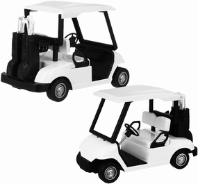 Toyvian 2pcs Kids Mini Golf Cart Cake Toppers Mini Diecast Golf Cart Alloy Golf Model Pullback Action Toy for Golfcart Birthday Decoration Golf Theme Party Supplies (White)