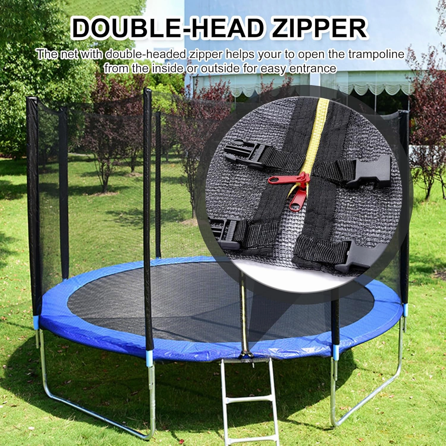 Trampoline Safety Net,4/4.6/6/8/10/12/13/14/16FT Garden Trampoline Replacement Fences, Kids Protective Net